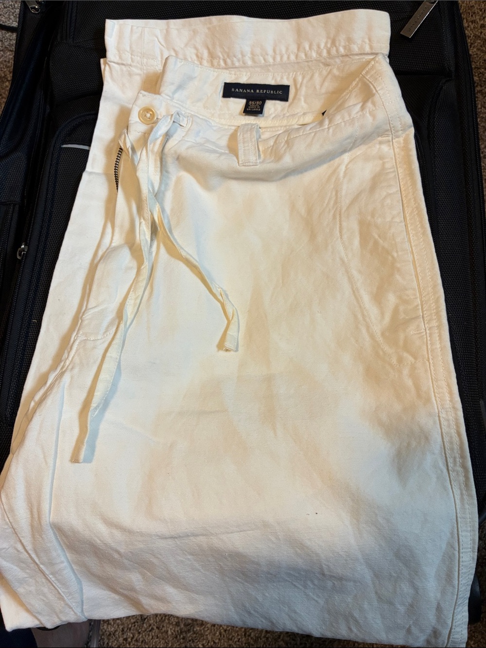 Banana Republic Off-White Drawstring Waist Skirt